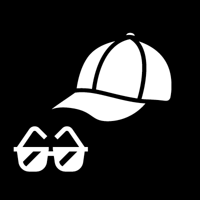 Visual Story hat and sunglasses symbol