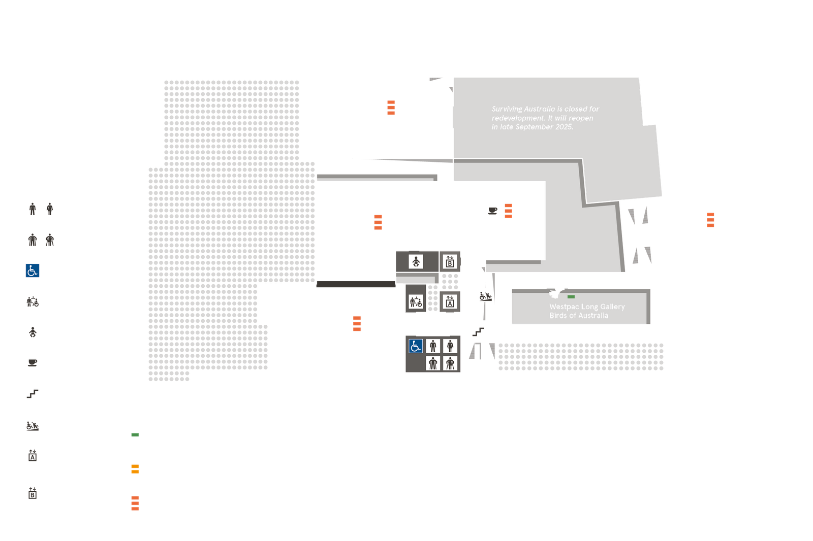 Australian Museum visitor map of Level 2