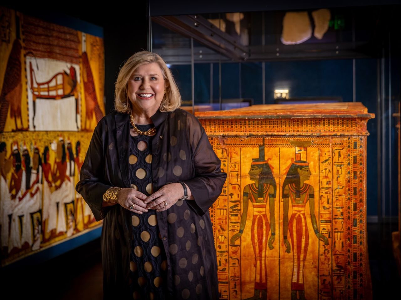 Australian Museum Director & CEO, Kim McKay AO, at the Ramses & the Gold of the Pharaohs exhibition. copy