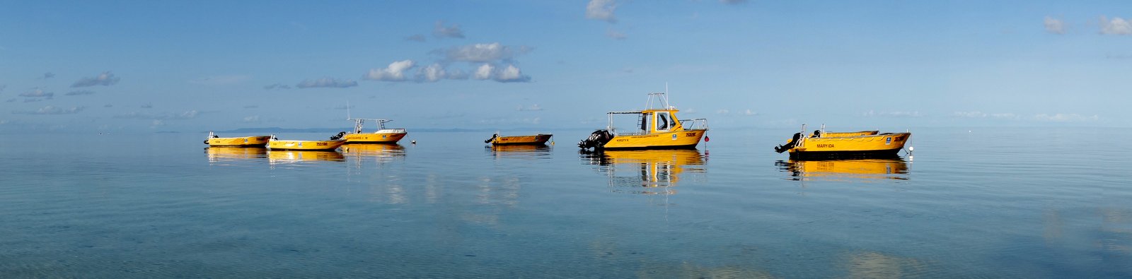 Lizard Island Research Station boats on their moorings.