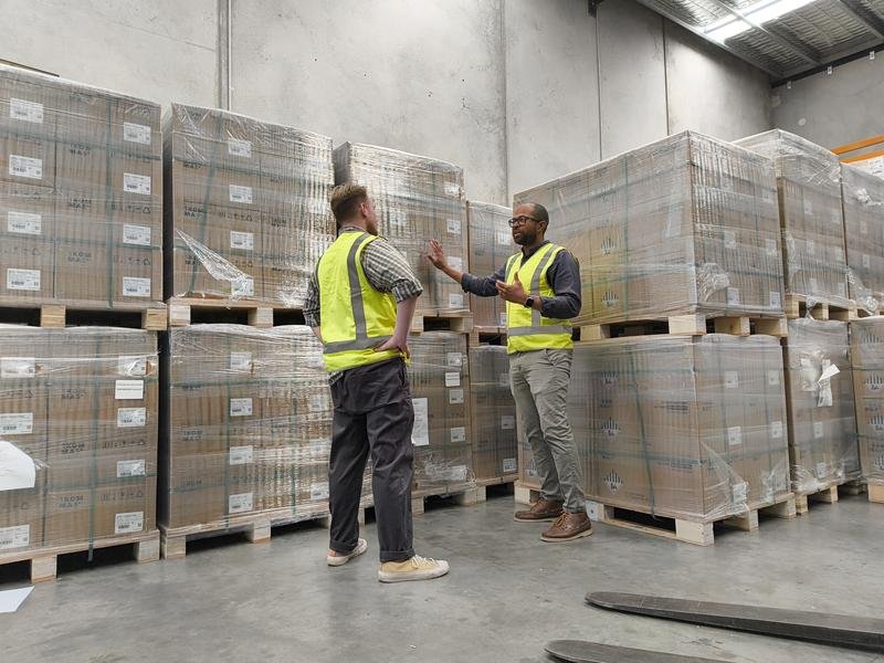 A Solar battery installation warehouse