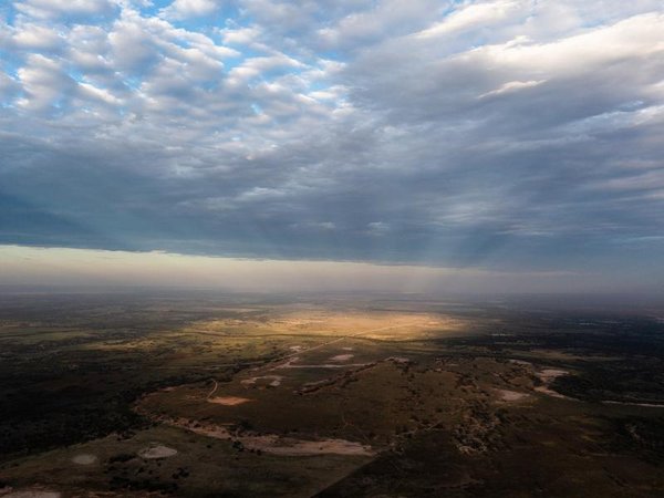 A patch of sunlight illuminating land south east of Menindee,